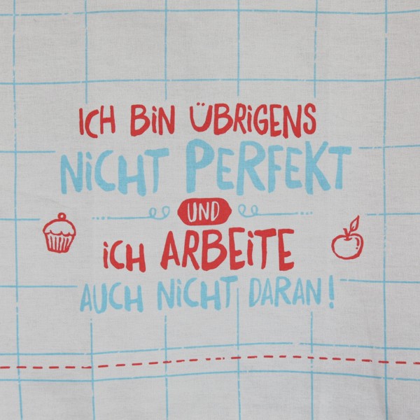 Geschirrtuch Happy Life Ich bin nicht perfekt arbeite auch nicht daran