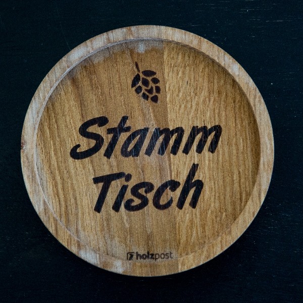 Holzpost Untersetzer Stammtisch