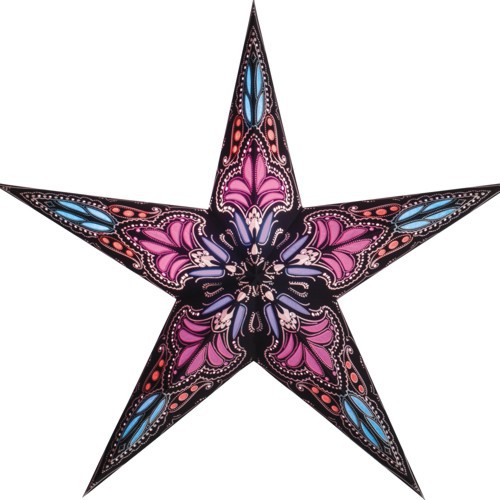 Starlightz Stern Jaipur schwarz pink 45 cm Leuchtstern klein Papierstern