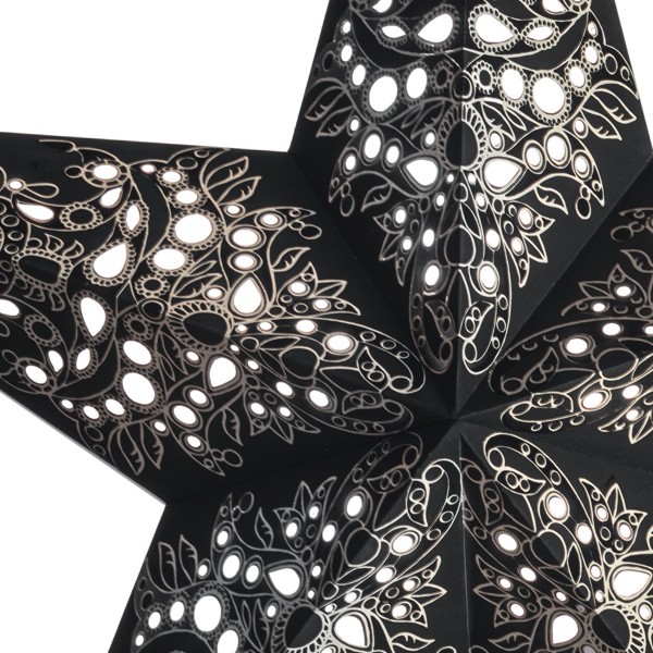 Starlightz Stern Mono schwarz silber 60 cm Leuchtstern Papierstern NEWSTALGIE
