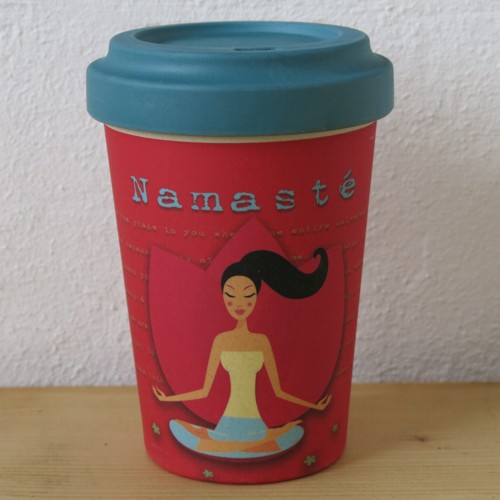 Bamboo Cup Coffee to go Becher Yoga Love Namaste Bambus | eBay