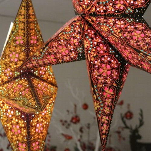 Starlightz Kalea Amber Bunt Leuchtstern Papier Stern Lampe