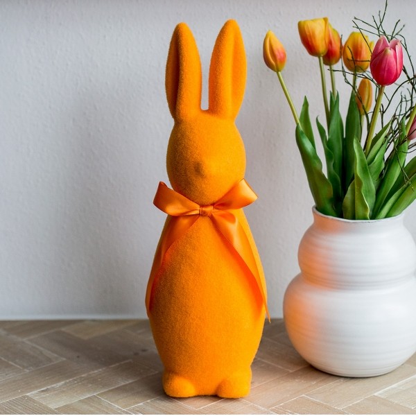 Hase orange beflockt 41 cm