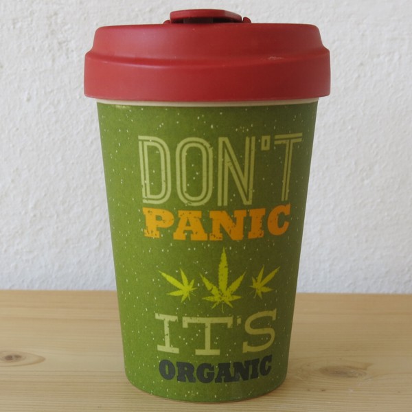 Bamboo Cup Coffee to go Becher Don`t panic it`s organic